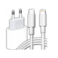 Ładowarka sieciowa USB typ C do Apple 20W USB-C biała + kabel 1m
