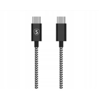 Kabel SiGN Skin USB-C na USB-C 2.1A, 1m - czarno-biały