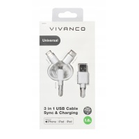 Zestaw kabli USB - USB typ C / Lightning Vivanco