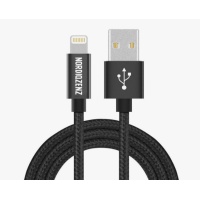 Kabel tekstylny NORDIQZENZ Lightning, 1 m, czarny