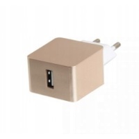 Ładowarka domowa eSTUFF 1 USB 2,4 A - złota