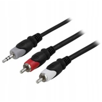 Kabel audio Deltaco 3,5mm - 2xRCA MM 5m