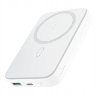 SiGN Magnetyczny bezprzewodowy mini powerbank 10000mAh, USB-C, USB-A, biały