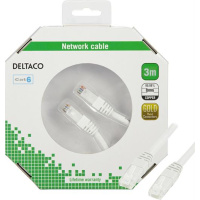 Deltaco TP-63V-K kabel sieciowy 3 m Cat6 U/UTP (UTP) Biały
