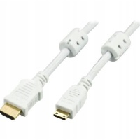 Kabel Deltaco HDMI - Mini HDMI 1.4, UltraHD, 1m, biały