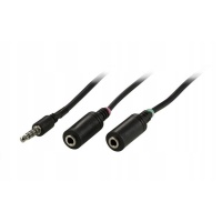 Adapter słuchawkowy DELTACO do iPhone'a, 0,5m - czarny